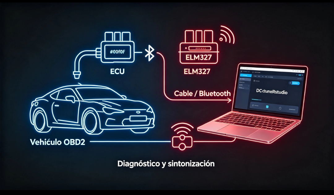 Conexión de ECU mediante adaptador